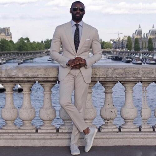 High Quality One Buttons Peak Lapel Slim Fit Yellow Groom Tuxedos 2 Piece Men Suits Wedding/Prom Best Man ( Jacket+Pants+Tie)