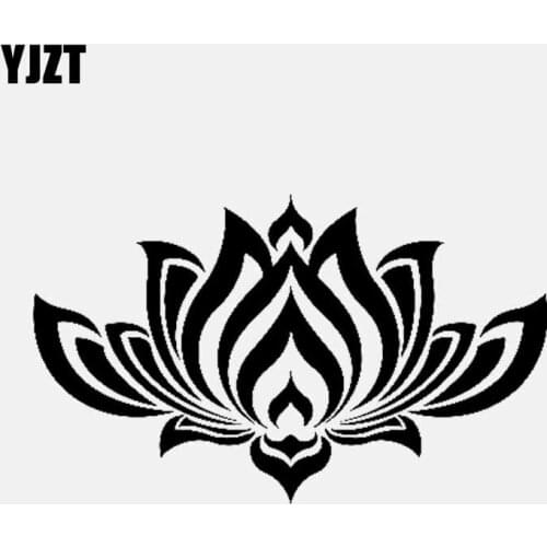 YJZT 16CM*9.5CM Lotus Buddhism Car Sticker Funny Vinyl Decal Black/Silver C3-1538