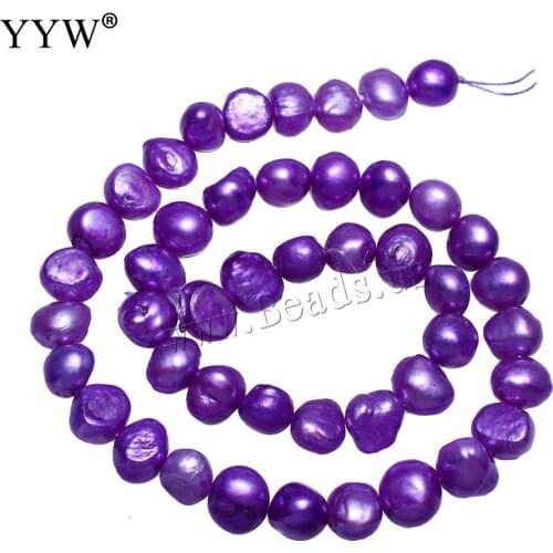 YYW High Quality Cultured Potato Freshwater Pearl Beads violet 8-9mm Approx 0.8mm Sold Per Approx 14.7 Inch Strand