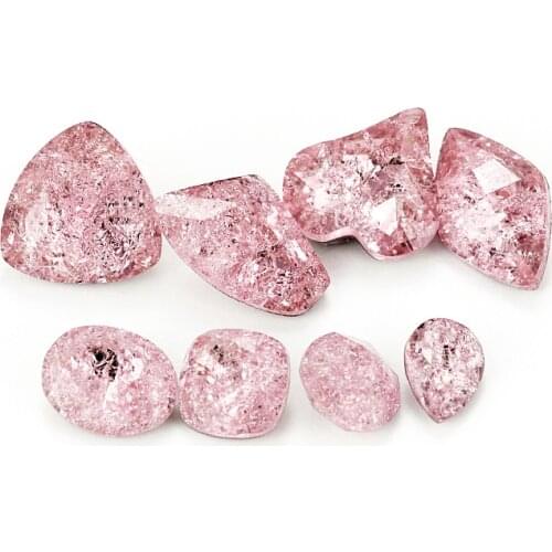 12x13mm Heart Shape Nail Art Rhinestones Pink Color Ice Crystal Stones Pointback Glass Strass Nails DIY Rhinestones Accessories