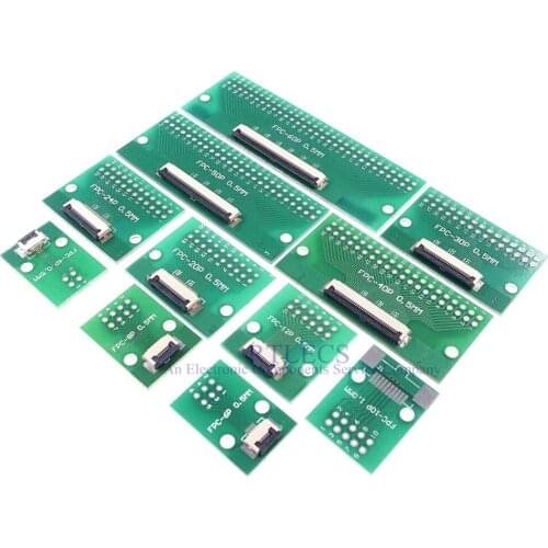 2 pcs FPC Connector 6 Position 4 8 10 12 20 24 30 40 50 60 Pin Adapter 0.5 mm to 2.54 mm pitch through hole DIP PCB