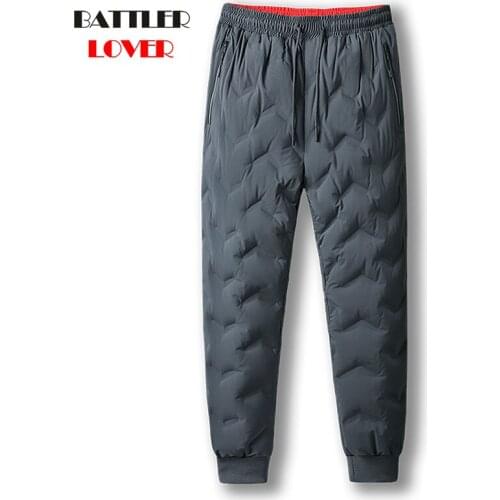 2021 Men 100% White Duck Down Pants Thicker North Outwear Cold Winter Windproof Trousers for Male Waterproof Keep Warm Clothing