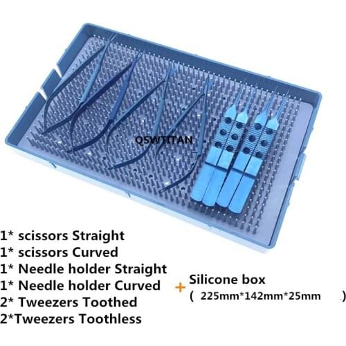 8pcs/set Ophthalmic Scissors, Needle Holder, tweezers ophthalmic microsurgical instruments