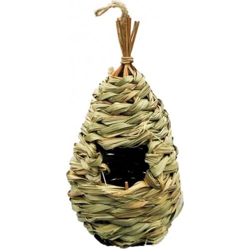 80% Hot Sale Straw Bird Nest Handmade Weaved Grass Egg Cage Hanging Parrot House Garden Decor