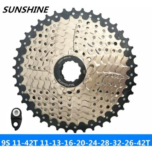 Sunshine 9-speed 11-42 t mountain / road bike cartão dobrável pequeno volante da roda compatível com sunrace. shimano