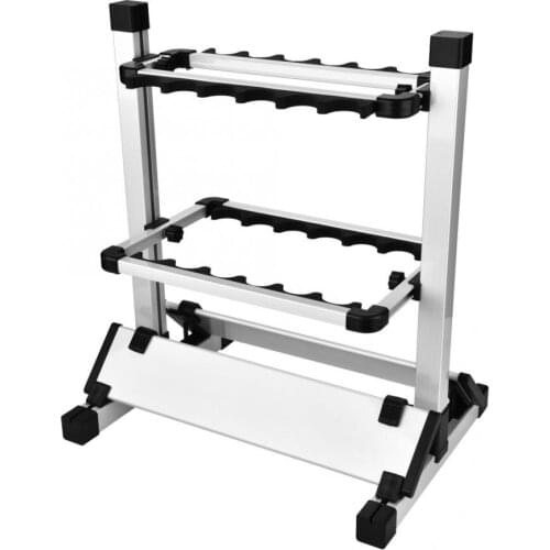 AU ES Aluminum Alloy Fishing Rod Rack Stand 12 Slots Carp Fishing Rod Fishing Pole Stand For Boat/Home Fishing Accessories