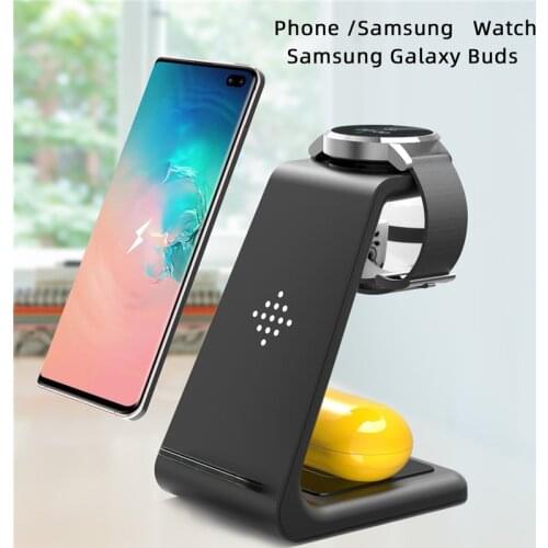 USLION 10W 3 In 1 Wireless Charger Fast Charge For iPhone 12 Charger Dock For Samsung Watch TWS Earphone Wireless Charge Stand