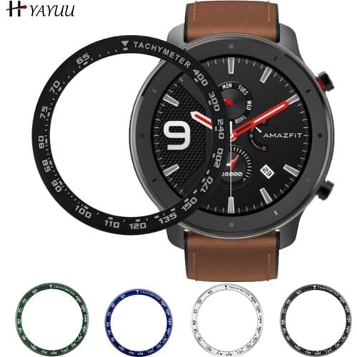 YAYUU Case For Xiaomi Amazfit GTR 47mm Bezel Styling Classic Bezel Ring Adhesive Cover Anti Scratch Metal Protection