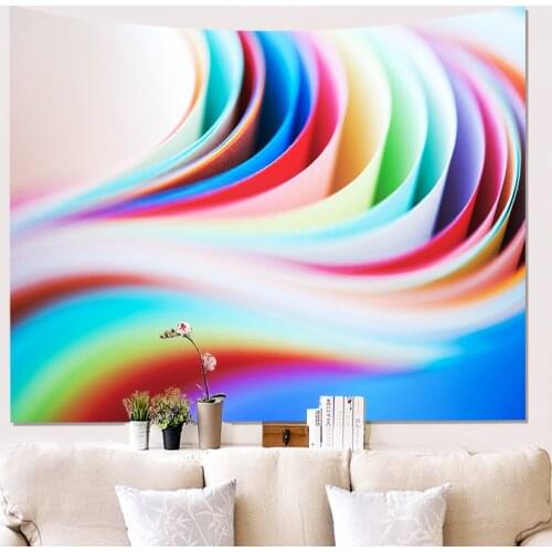 Color Tapestry with Aesthetic Color Streamer Design Wall Hanging Hippie Tapestry Wall Decor Blanket For Bedroom Home Dorm Office