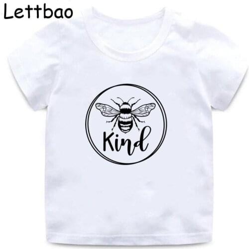 Bee Kind Childrens Casual Print T Shirt Fashion Streetwear O-Neck Tshirt Kids Clothing Tee Tops Boys And Girls T-shirt