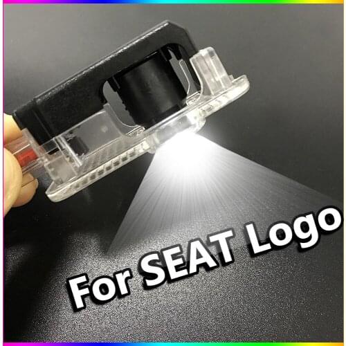 For Seat Logo 2pcs HD LED Car Door Laser Projector Courtesy Shadow Logo Light For Seat EXEO Car Tunning Automobile Welcome Lamp