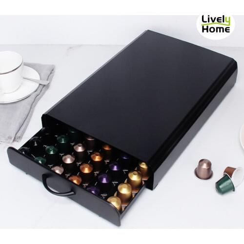 60 Pods Coffee Drawers Capsules Holder Storage Stand Rack Practical Coffee Shelves For Nespresso Coffee Capsule Organizer