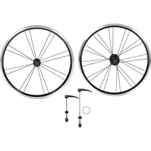 Folding Bike Rim Set Aluminium Alloy Front 2 Rear 4 Bearing V Brake Wheel Rim for 20in Mountain Bike Folding Bicycle