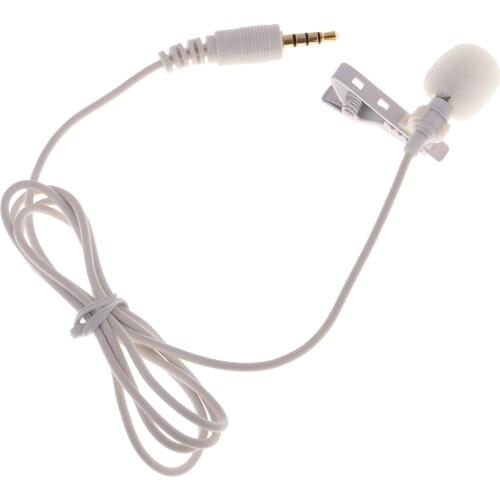 Lavalier Microphone Mini Clip-on Condenser Mic for iPhone iPad Samsung Xiaomi Smartphones Audio Recording 3.5mm Mic White