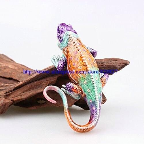 Lizard Trinket Box with Crystal Lizard Trinket Box Gold Crystals Bejeweled