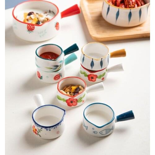 Creative cute ceramic small dish coffee milk seasoning dish seasoning sauce vinegar tableware seasoning dish small milk cup pot