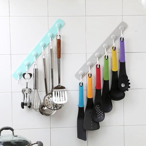 Sticky Hooks Strong Load Bearing Clothes And Hats Row Hooks Door Hooks Nail Free Kitchen Walls Hangings Wall Adhesives No Trace