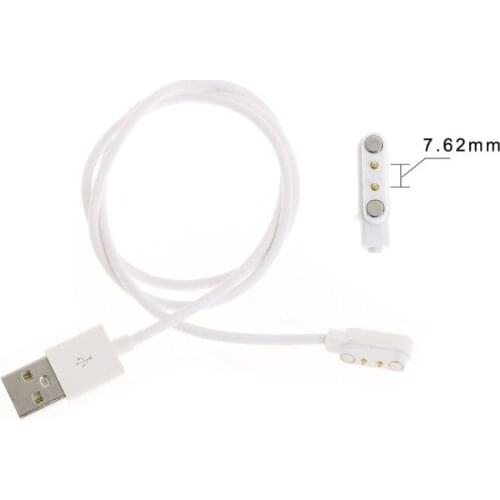 Magnetic USB Charging 2 Pins Distances 7.62mm Power Supply Cable For Smart Watch