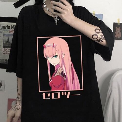 Anime Darling in the FranXX Short Sleeve Harajuku Fashion Men Hip Hop T-shirt Tops