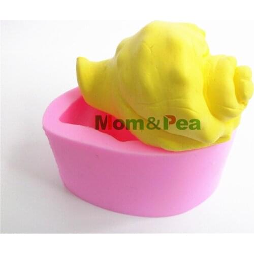 Mom&Pea 0355 Free Shipping Conch Shaped Silicone Soap Mold Cake Decoration Fondant Cake 3D Mold Food Grade Silicone Mould