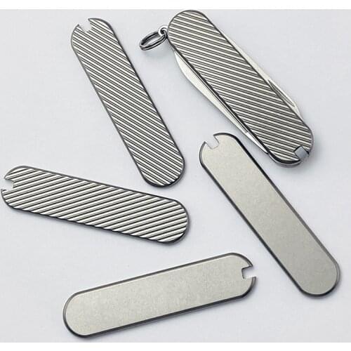 DIY Non-Slip Handle Patch 58mm Knife Handle Patches Decor Material Titanium Alloy Grips Scales Slabs For Victorinox Swiss Army