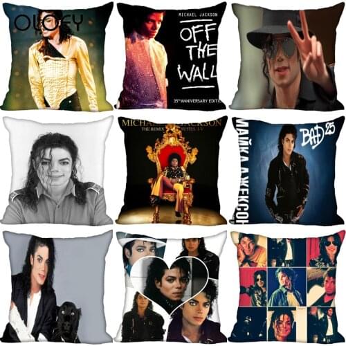 Michael Jackson Cushion Cover for Home Decorative Cushion Cover Invisible Zippered Throw Cushion Cover 45X45cm Hotel Decoration