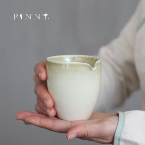 PINNY Plant Ash Glaze Fair Cups Pigmented 200ml Teacups Chinese Kung Fu Tea Accessories Traditional Chinese Ceramic Cha Hai