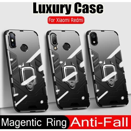 Luxury Magnetic Shockproof Car Ring Case On The For Xiaomi Redmi Note 8 7 6 Pro 5 Case For Redmi 4X 6X A2 5X A1 A3 Silicone Case