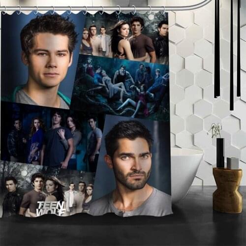 New Teen Wolf TV Shower Curtain Polyester Fabric Print Bath Curtains For Bathroom Waterproof Bath Curtain Hook Eco-Friendly
