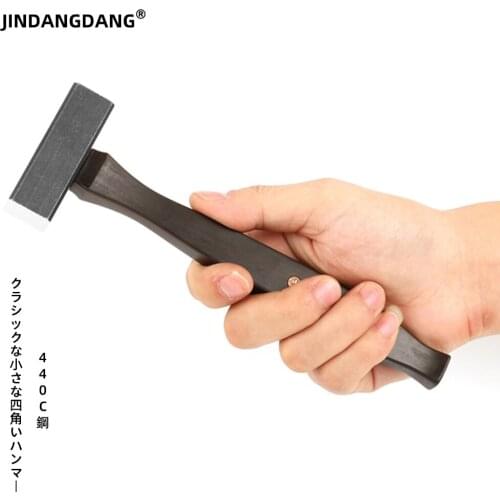 Edc High Quality 440c Steel Hammer Ebony Handle Small Hammer Leather DIY Craft Manual Clock Repair Tool