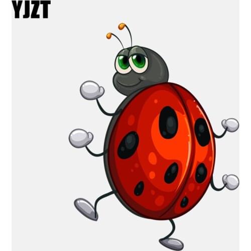 YJZT 12CM*16CM Cartoon Creative Ladybug Decoration PVC Car Sticker 11-00859