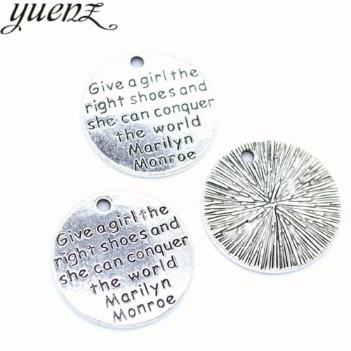 YuenZ 4pcs Antique silver colour English nameplate charms diy retro jewelry fit Earring keychain hair card pendant 25*25mm S277