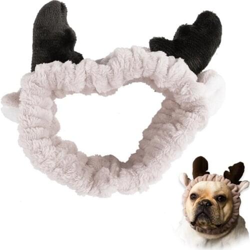 Funny Pet Dog Cat Cap Costume Warm Antler Hat New Year Party Christmas Cosplay Accessories Photo Props Headwear