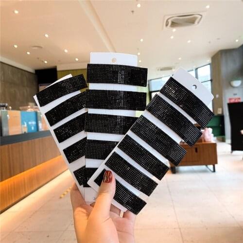 2/5 pcs/lot Fashion Headwear Black Square Crystal Hairpins Headwear For Women Rhinestone Hair Clips Tool Barrette Accessories