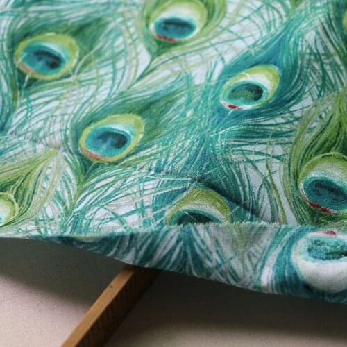 100cm*110cm Vintage Feather Cotton Fabric Sewing DIY Material Poplin