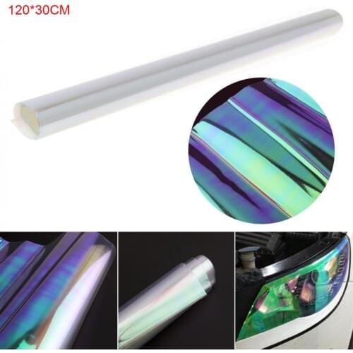 120 x 30 CM PVC Universal Transparent Colourful Car Headlamp Sticker Automobile Taillight Fog Lamp Color Changing Film Sticker