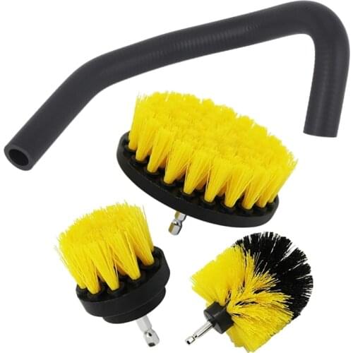 2 Set Car Accessories: 1 Pcs Suction Hose Tube & 1 Set Cleaner Scrubbing Brushes