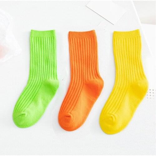 3pair/set New Kids Socks Toddlers Girls Solid Color Knee High Long Soft Baby Kniekousen Meisje For Baby