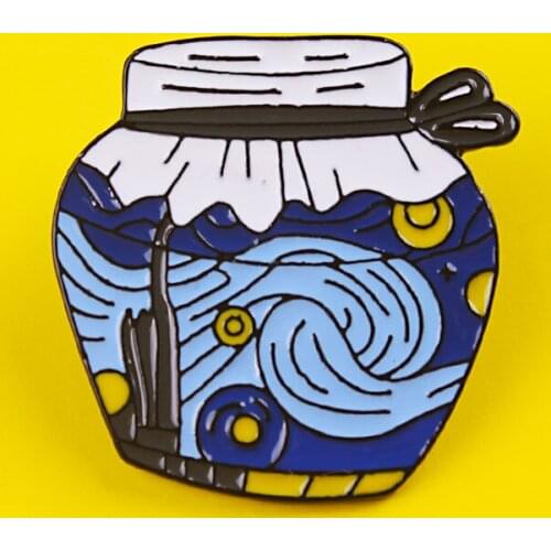 Starry Sky Brooch Retro Jar Badges for Backpack Badges for Clothes Enamel Pins for Backpacks Clothes Lapel Pin Badge Jewelry DIY