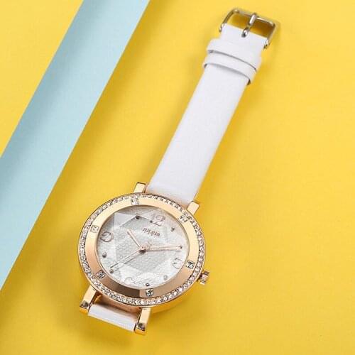 JULIUS Lady Womens Watch Japan Quartz Hours Fashion Clock Dress Bracelet Real Leather Crystal Elegant Girls Valentine Gift Box
