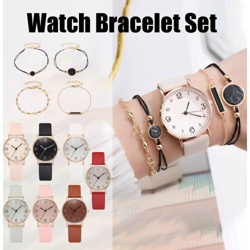 Fashion casual ladies simple watch trend crack bracelet quartz watch set ladies analog quartz wrist watch Reloj Mujer часы 6