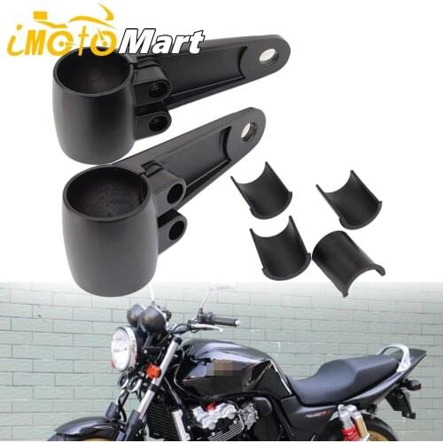 Black Universal Motorcycle Headlight Mount Brackets Fork 35/39/41mm For Honda Yamaha SUZUKI Harley Chopper Cafe Racer