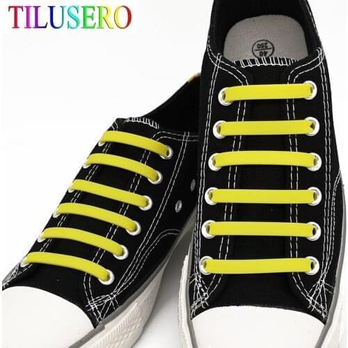 12 pcs/set Elastic Silicone Shoelaces Creative Lazy Silicone Laces No Tie Rubber Lace Easy Shoes Accessories for man\women