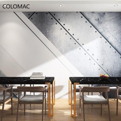 Colomac Custom Geometry Technology Sense Metal Wallpaper Office Gym Background Decoration Mural Boy Room Decor Drop Shopping