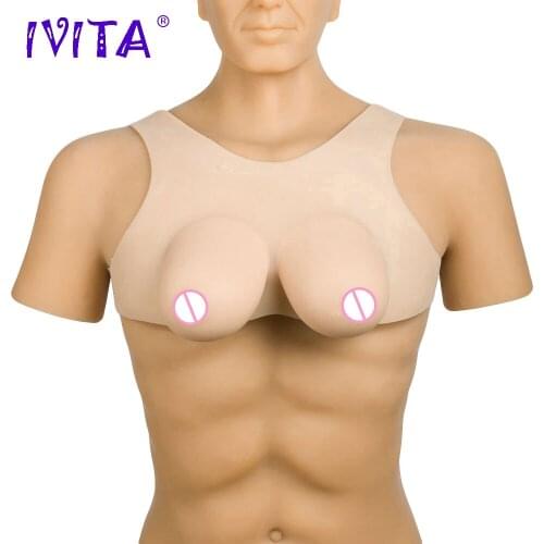 IVITA 1000g Realistic Silicone Breast Forms Fake Boobs False Breast For Shemale Transgender Crossdresser Drag Queen Transvestite