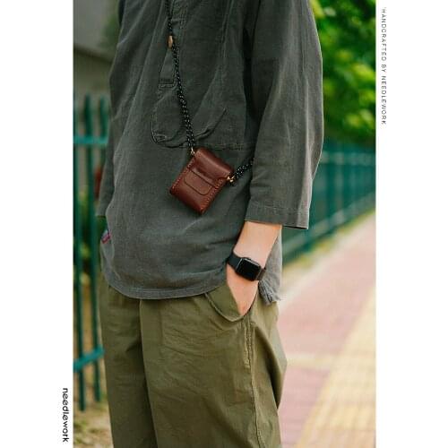 Retro Leather Ewha Wooden Slim Pipes Cigarette Case Box Diagonal Bag 20pcs Portable Storage Lipstick Card Smoking Holder Gifts