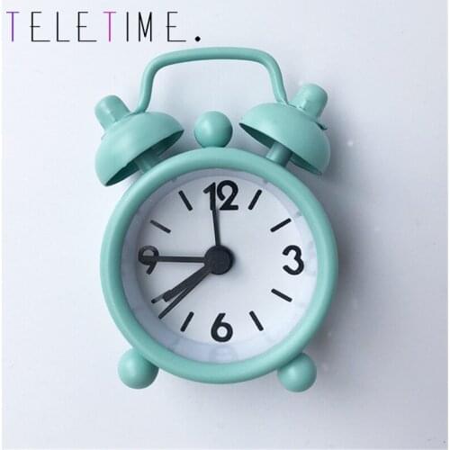 Mini Alarm Clock Electronic Round Number Double Bell Desk Table Digital Quartz Clock Home Decoration Retro Small Alarm Clock