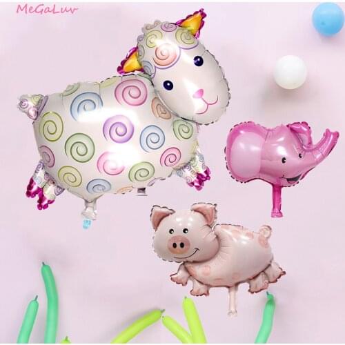 MINI Cartoon Animal Balloon Birthday Party Decoration Pig Cow Sheep Zoo Aluminum Foil Balloon Holiday Childrens Gift Baby Toy