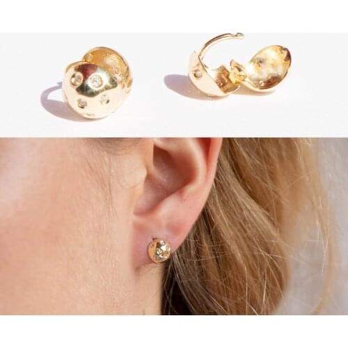 Fashion gold Colors AAA CZ round Element clip Earrings For Women Wholesale Cheap Factory Price
