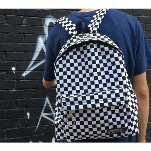 DHL 10 pieces plaid backpack man and womens fashion checker travel bag student schoolbag vintage